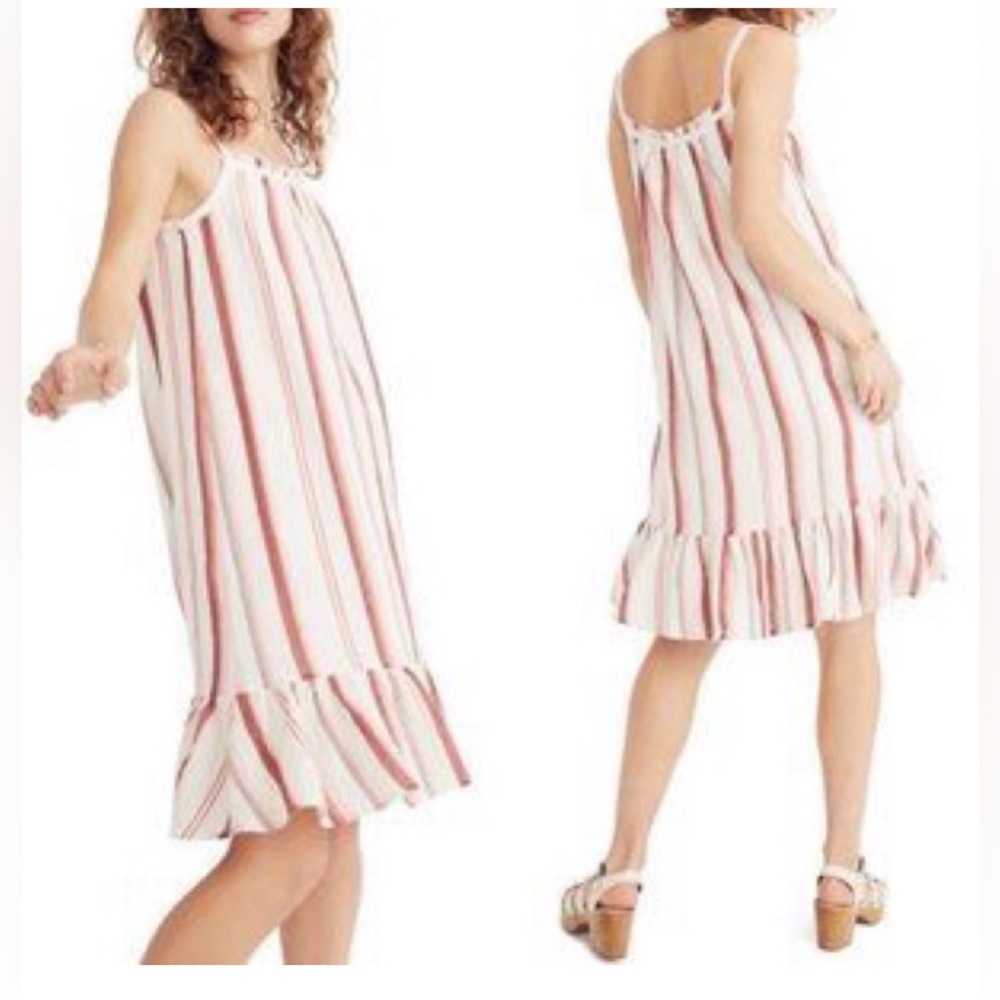 Madewell Trapeze Dress, Spaghetti Straps, Striped Summer, Women’s XS, New